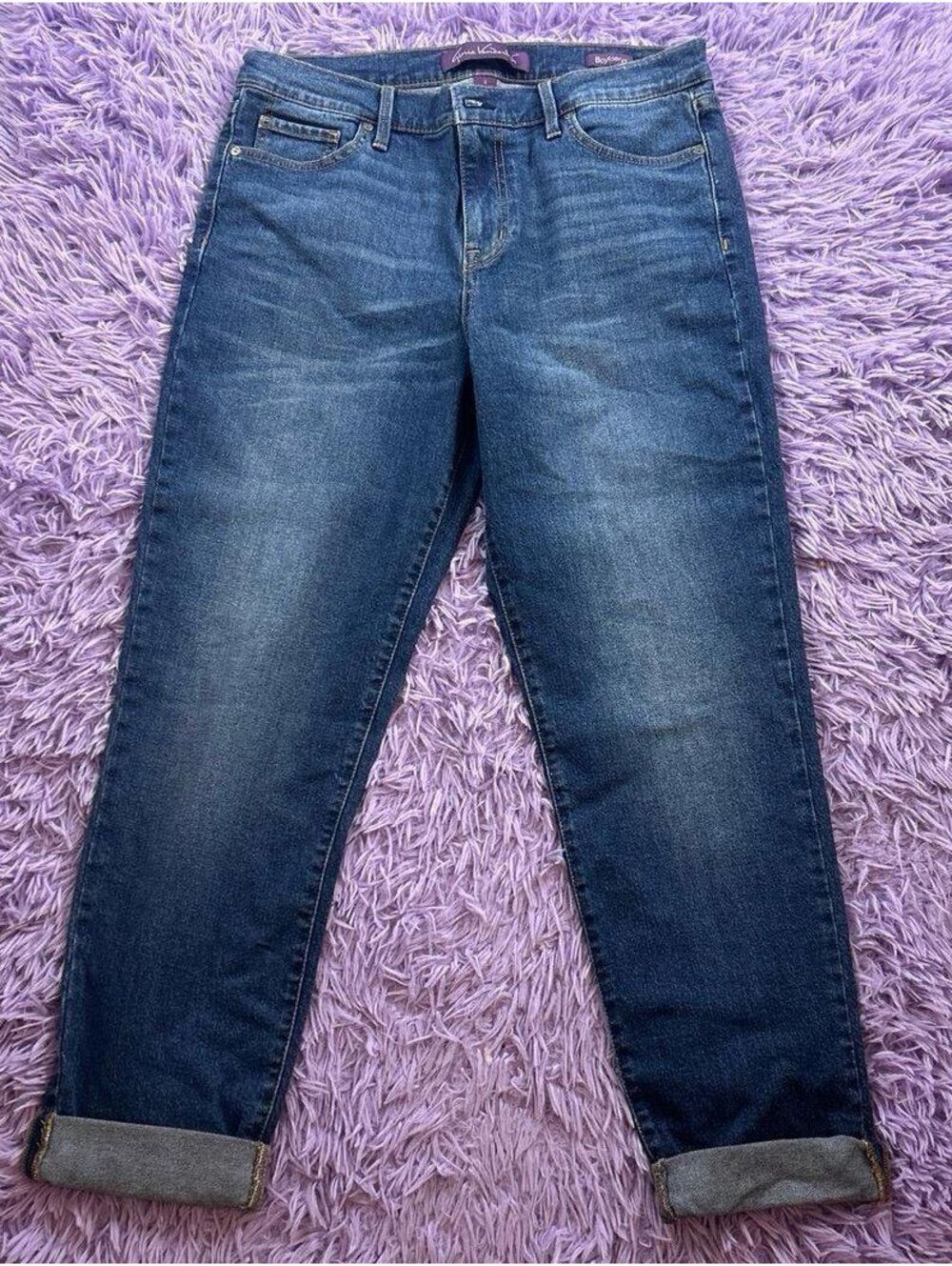 Gloria Vanderbilt Women’s Boyfriend Cropped Jeans Medium Wash Size 8